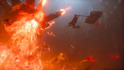 Captura oficial de CONTROL Resonant con Dylan luchando entre fuego y partículas