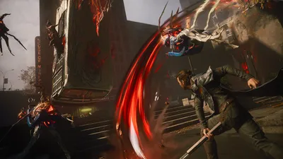 Captura oficial de CONTROL Resonant con Dylan blandiendo una hoja de energía roja